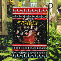 Funny Santa Garden Flag with Cats for Everybody Quote and Red Christmas Pattern - Wonder Print Shop