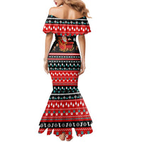 Funny Santa Mermaid Dress with Cats for Everybody Quote and Red Christmas Pattern - Wonder Print Shop