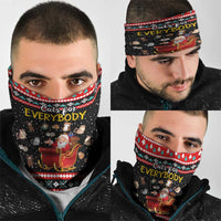 Funny Santa Neck Gaiter with Cats for Everybody Quote and Red Christmas Pattern - Wonder Print Shop