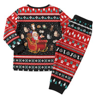 Funny Santa Christmas Pajama Set with Cats for Everybody Quote and Red Christmas Pattern - Wonder Print Shop