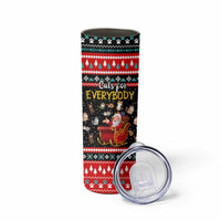 Funny Santa Skinny Tumbler with Cats for Everybody Quote and Red Christmas Pattern - Wonder Print Shop