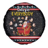 Funny Santa Spare Tire Cover with Cats for Everybody Quote and Red Christmas Pattern - Wonder Print Shop