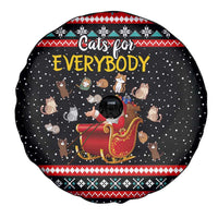 Funny Santa Spare Tire Cover with Cats for Everybody Quote and Red Christmas Pattern - Wonder Print Shop