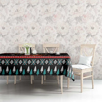 Funny Santa Tablecloth with Cats for Everybody Quote and Red Christmas Pattern - Wonder Print Shop
