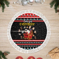 Funny Santa Tree Skirt with Cats for Everybody Quote and Red Christmas Pattern - Wonder Print Shop