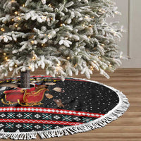 Funny Santa Tree Skirt with Cats for Everybody Quote and Red Christmas Pattern - Wonder Print Shop