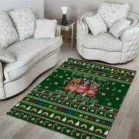 Funny Cats Make Me Happy Humans Make My Head Hurt Quote Area Rug with Green Christmas Pattern - Wonder Print Shop