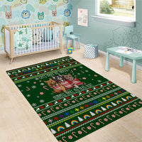 Funny Cats Make Me Happy Humans Make My Head Hurt Quote Area Rug with Green Christmas Pattern - Wonder Print Shop