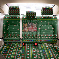Funny Cats Make Me Happy Humans Make My Head Hurt Quote Back Car Seat Cover with Green Christmas Pattern - Wonder Print Shop