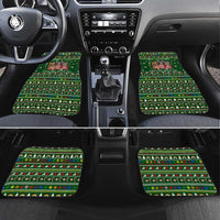 Funny Cats Make Me Happy Humans Make My Head Hurt Quote Car Mats with Green Christmas Pattern - Wonder Print Shop