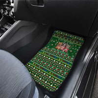 Funny Cats Make Me Happy Humans Make My Head Hurt Quote Car Mats with Green Christmas Pattern - Wonder Print Shop
