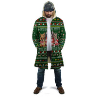 Funny Cats Make Me Happy Humans Make My Head Hurt Quote Cloak with Green Christmas Pattern - Wonder Print Shop