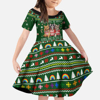 Funny Cats Make Me Happy Humans Make My Head Hurt Quote Family Matching Summer Maxi Dress and Hawaiian Shirt with Green Christmas Pattern - Wonder Print Shop