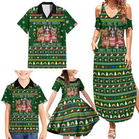 Funny Cats Make Me Happy Humans Make My Head Hurt Quote Family Matching Summer Maxi Dress and Hawaiian Shirt with Green Christmas Pattern - Wonder Print Shop