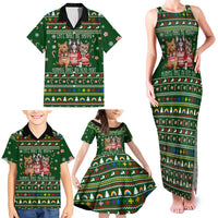 Funny Cats Make Me Happy Humans Make My Head Hurt Quote Family Matching Tank Maxi Dress and Hawaiian Shirt with Green Christmas Pattern - Wonder Print Shop