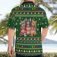 Funny Cats Make Me Happy Humans Make My Head Hurt Quote Hawaiian Shirt with Green Christmas Pattern - Wonder Print Shop