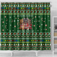 Funny Cats Make Me Happy Humans Make My Head Hurt Quote Shower Curtain with Green Christmas Pattern - Wonder Print Shop
