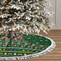 Funny Cats Make Me Happy Humans Make My Head Hurt Quote Tree Skirt with Green Christmas Pattern - Wonder Print Shop
