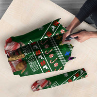 Funny Cats Make Me Happy Humans Make My Head Hurt Quote Umbrella with Green Christmas Pattern - Wonder Print Shop