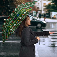 Funny Cats Make Me Happy Humans Make My Head Hurt Quote Umbrella with Green Christmas Pattern - Wonder Print Shop