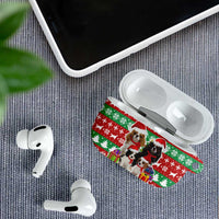 Christmas Dogs AirPods Case with Santa Hats and Red Green Holiday Pattern - Wonder Print Shop