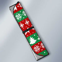 Christmas Dogs Auto Sun Shade with Santa Hats and Red Green Holiday Pattern - Wonder Print Shop