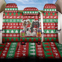 Christmas Dogs Back Car Seat Cover with Santa Hats and Red Green Holiday Pattern - Wonder Print Shop