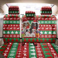Christmas Dogs Back Car Seat Cover with Santa Hats and Red Green Holiday Pattern - Wonder Print Shop