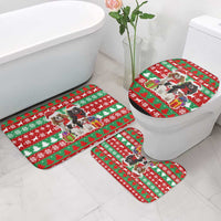 Christmas Dogs Bathroom Set with Santa Hats and Red Green Holiday Pattern - Wonder Print Shop