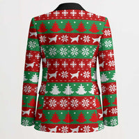 Christmas Dogs Blazer with Santa Hats and Red Green Holiday Pattern - Wonder Print Shop