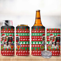 Christmas Dogs 4 in 1 Can Cooler Tumbler with Santa Hats and Red Green Holiday Pattern - Wonder Print Shop