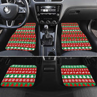 Christmas Dogs Car Mats with Santa Hats and Red Green Holiday Pattern - Wonder Print Shop