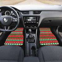 Christmas Dogs Car Mats with Santa Hats and Red Green Holiday Pattern - Wonder Print Shop