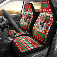 Christmas Dogs Car Seat Cover with Santa Hats and Red Green Holiday Pattern - Wonder Print Shop