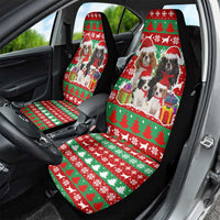 Christmas Dogs Car Seat Cover with Santa Hats and Red Green Holiday Pattern - Wonder Print Shop