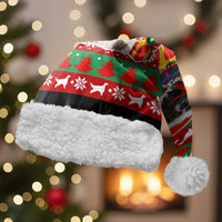 Christmas Dogs Christmas Santa Hat with Santa Hats and Red Green Holiday Pattern - Wonder Print Shop