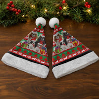 Christmas Dogs Christmas Santa Hat with Santa Hats and Red Green Holiday Pattern - Wonder Print Shop