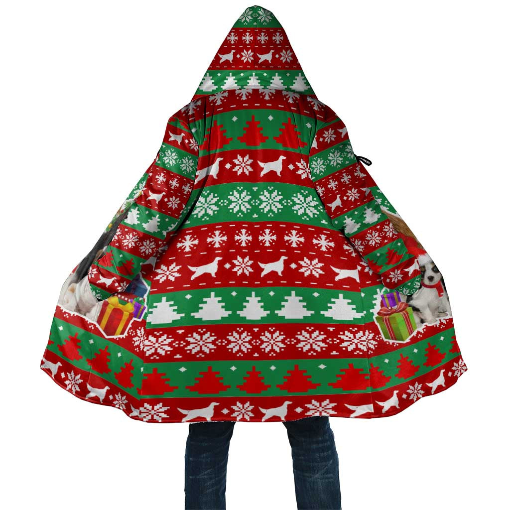 Christmas Dogs Cloak with Santa Hats and Red Green Holiday Pattern - Wonder Print Shop