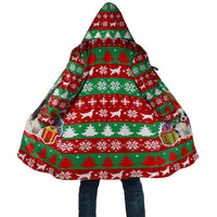Christmas Dogs Cloak with Santa Hats and Red Green Holiday Pattern - Wonder Print Shop