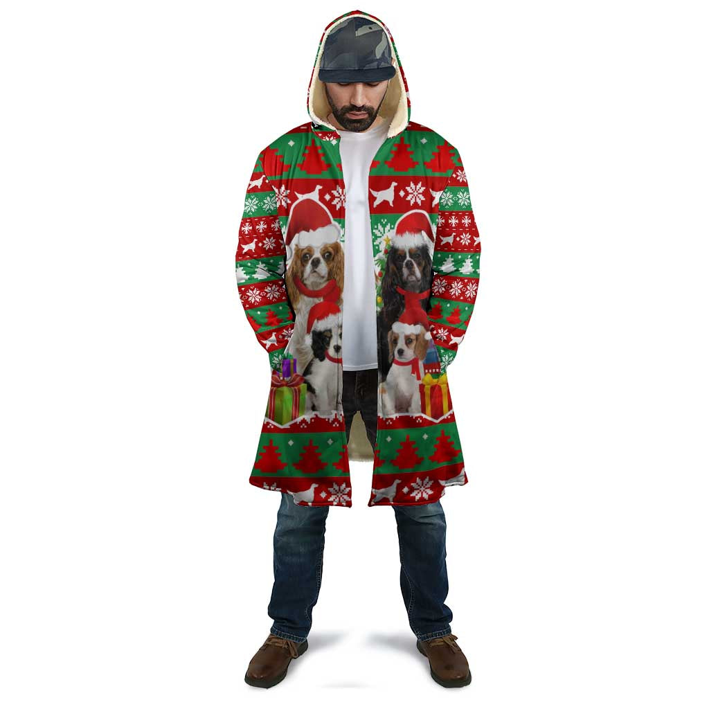 Christmas Dogs Cloak with Santa Hats and Red Green Holiday Pattern - Wonder Print Shop
