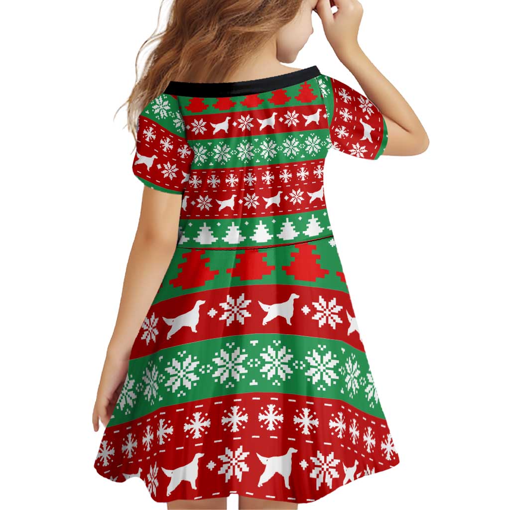 Christmas Dogs Family Matching Off Shoulder Short Dress and Hawaiian Shirt with Santa Hats and Red Green Holiday Pattern - Wonder Print Shop