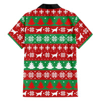 Christmas Dogs Family Matching Summer Maxi Dress and Hawaiian Shirt with Santa Hats and Red Green Holiday Pattern - Wonder Print Shop