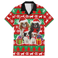 Christmas Dogs Family Matching Tank Maxi Dress and Hawaiian Shirt with Santa Hats and Red Green Holiday Pattern - Wonder Print Shop