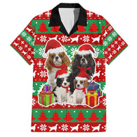 Christmas Dogs Hawaiian Shirt with Santa Hats and Red Green Holiday Pattern - Wonder Print Shop