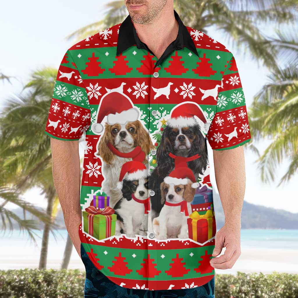 Christmas Dogs Hawaiian Shirt with Santa Hats and Red Green Holiday Pattern - Wonder Print Shop