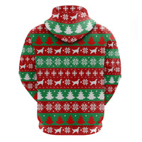 Christmas Dogs Hoodie with Santa Hats and Red Green Holiday Pattern - Wonder Print Shop