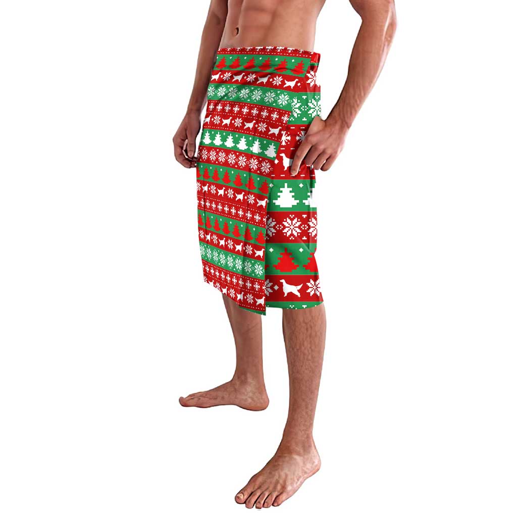 Christmas Dogs Lavalava with Santa Hats and Red Green Holiday Pattern - Wonder Print Shop