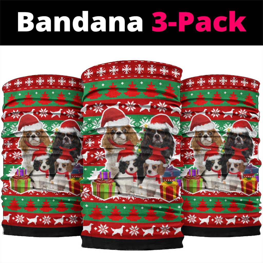Christmas Dogs Neck Gaiter with Santa Hats and Red Green Holiday Pattern - Wonder Print Shop