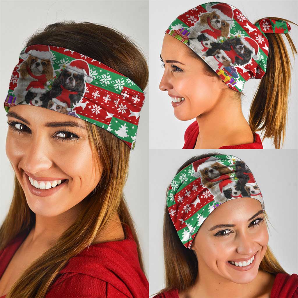 Christmas Dogs Neck Gaiter with Santa Hats and Red Green Holiday Pattern - Wonder Print Shop