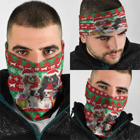Christmas Dogs Neck Gaiter with Santa Hats and Red Green Holiday Pattern - Wonder Print Shop